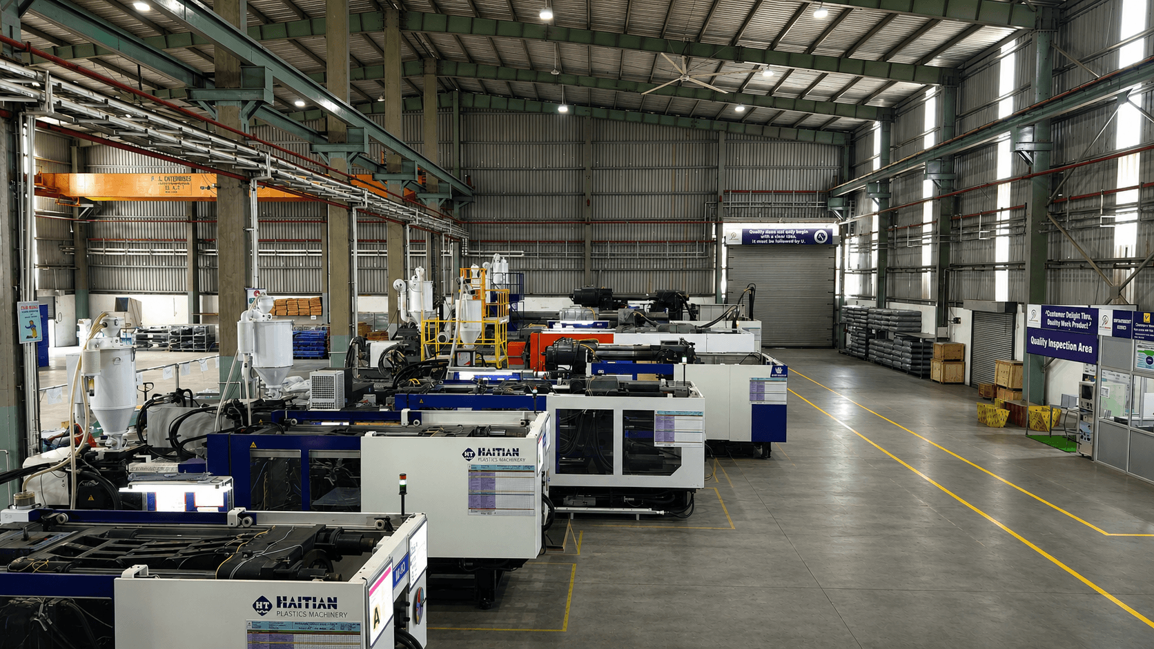 Pixelplast manufacturing infrastructure and marked production aisles