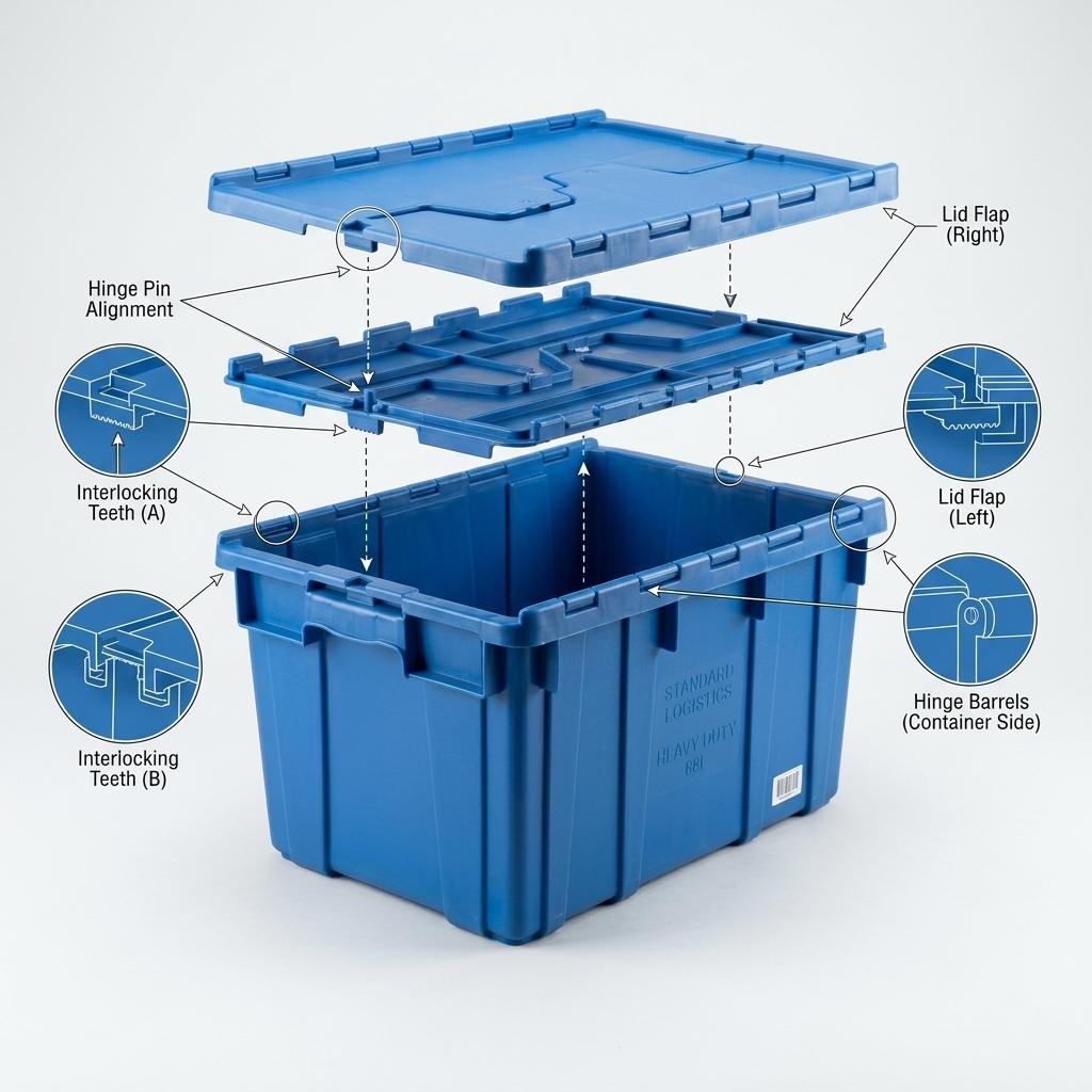 Attached-Lid Tote PT0022 — Pixelplast product photo
